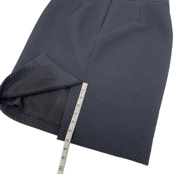 J Crew Women Navy Textured Lined Pencil Skirt SZ 6 Polyester Blend Office Wear - Picture 9 of 13